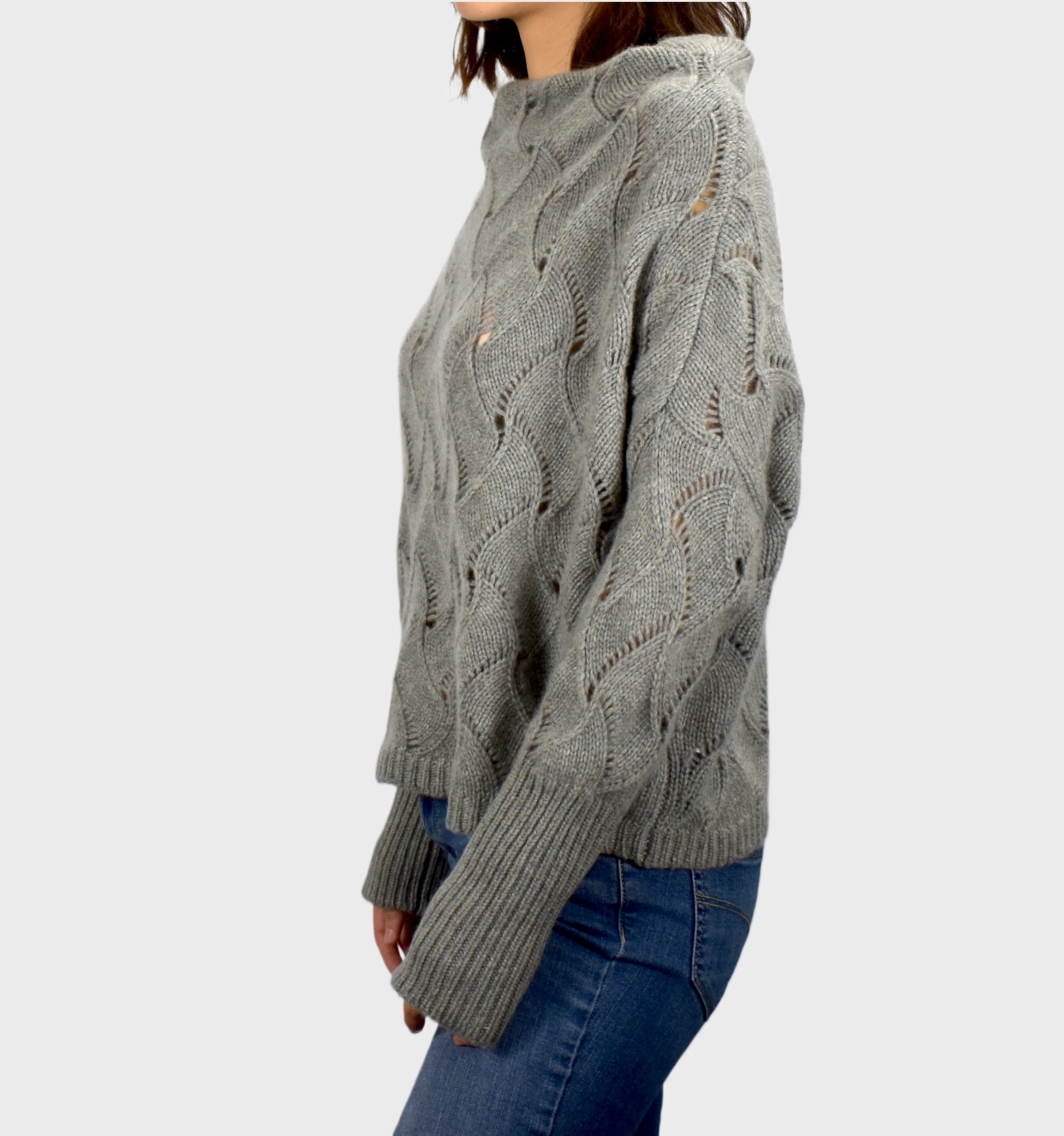 100% Cashmere Funnel Neck Pullover - Image 4