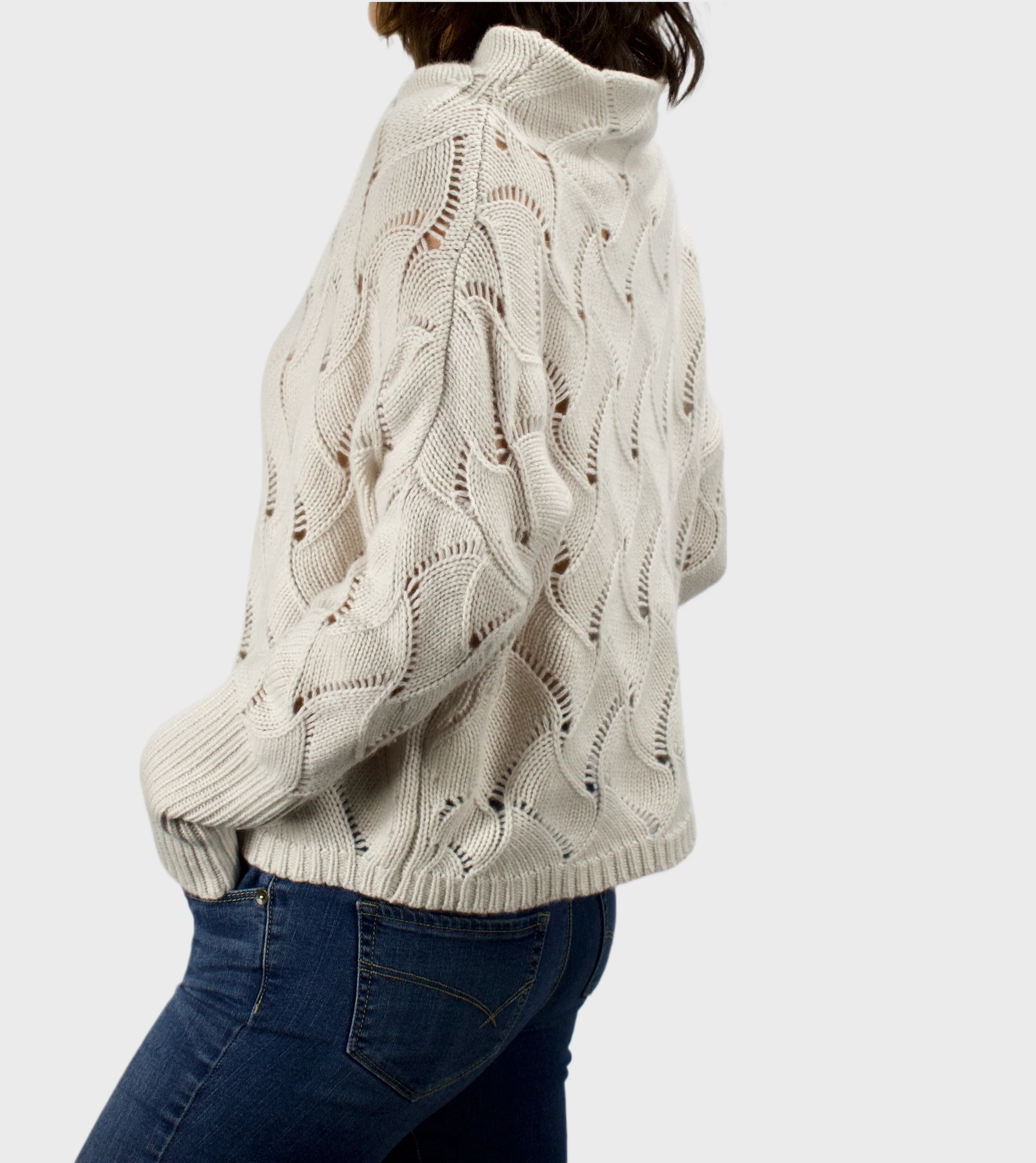 100% Cashmere Funnel Neck Pullover - Image 6