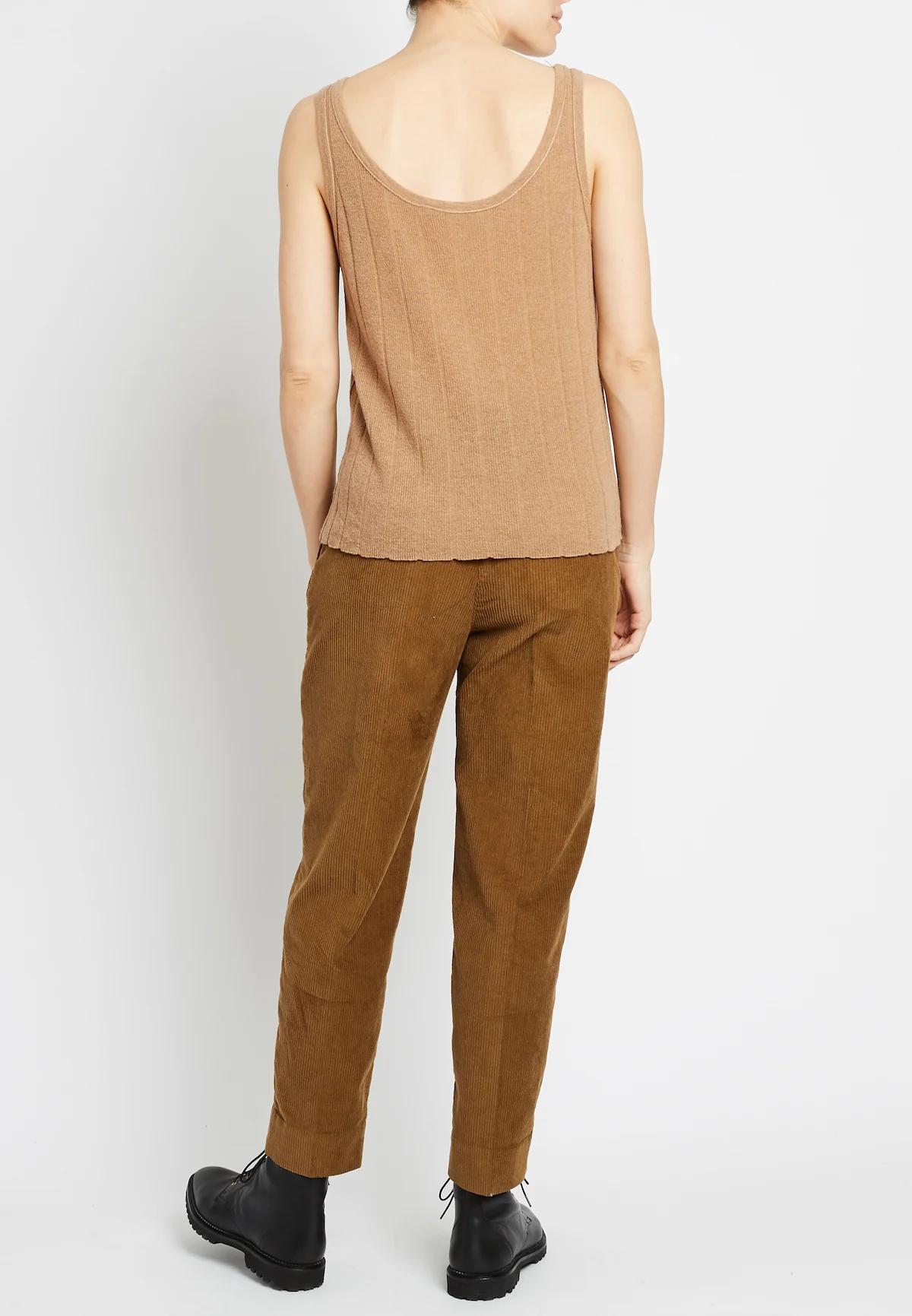 100% Cashmere Stripe Textured Tank - Image 6