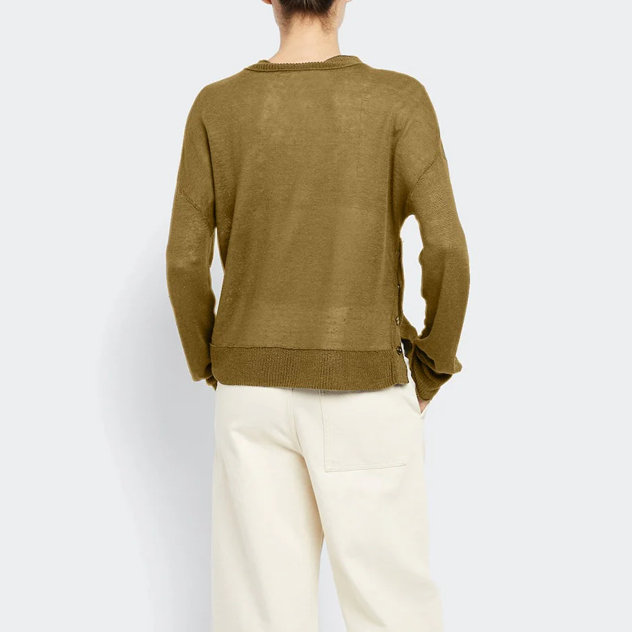 100% Linen Button Crew - Image 3
