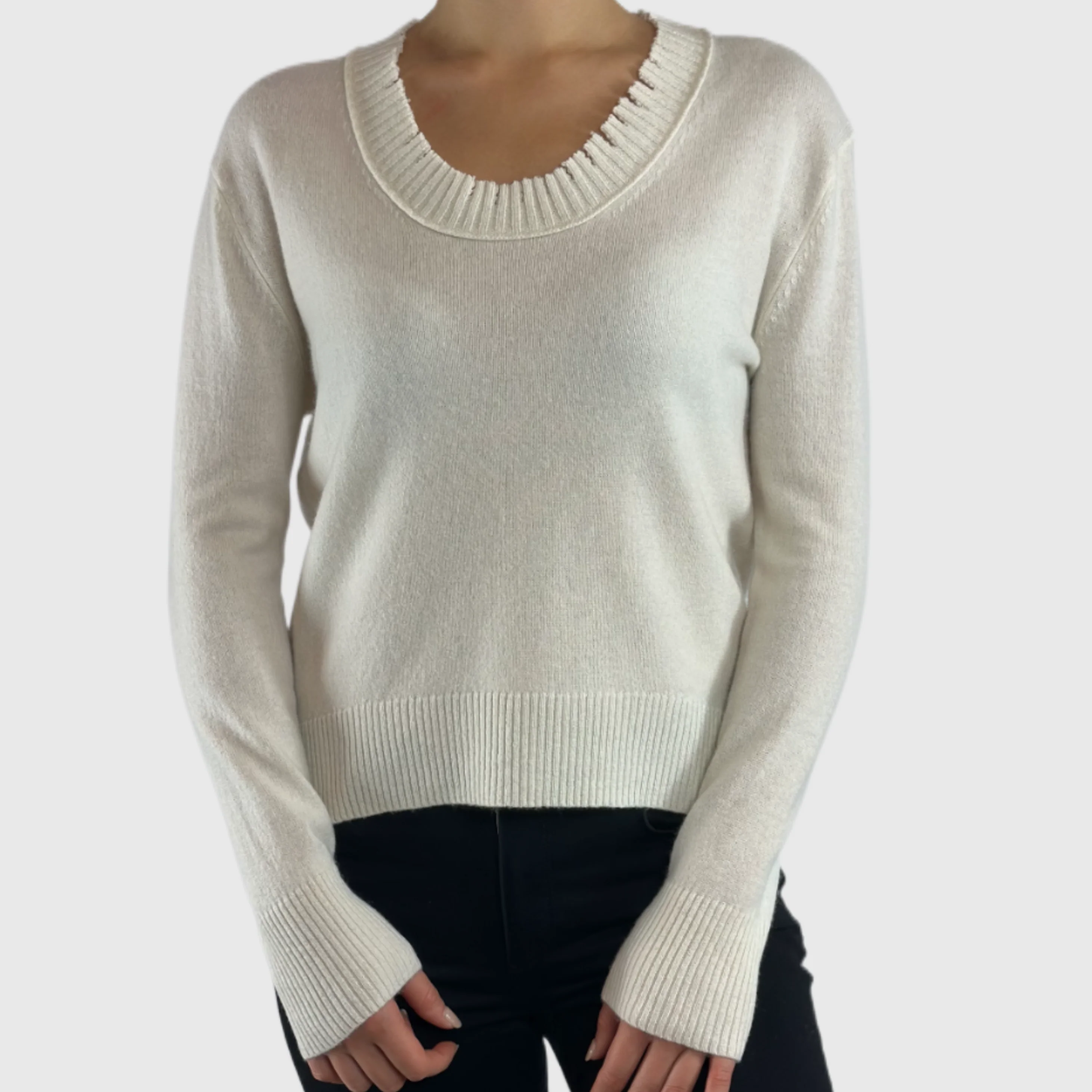 Cashmere Blend Distressed Pullover - Image 3