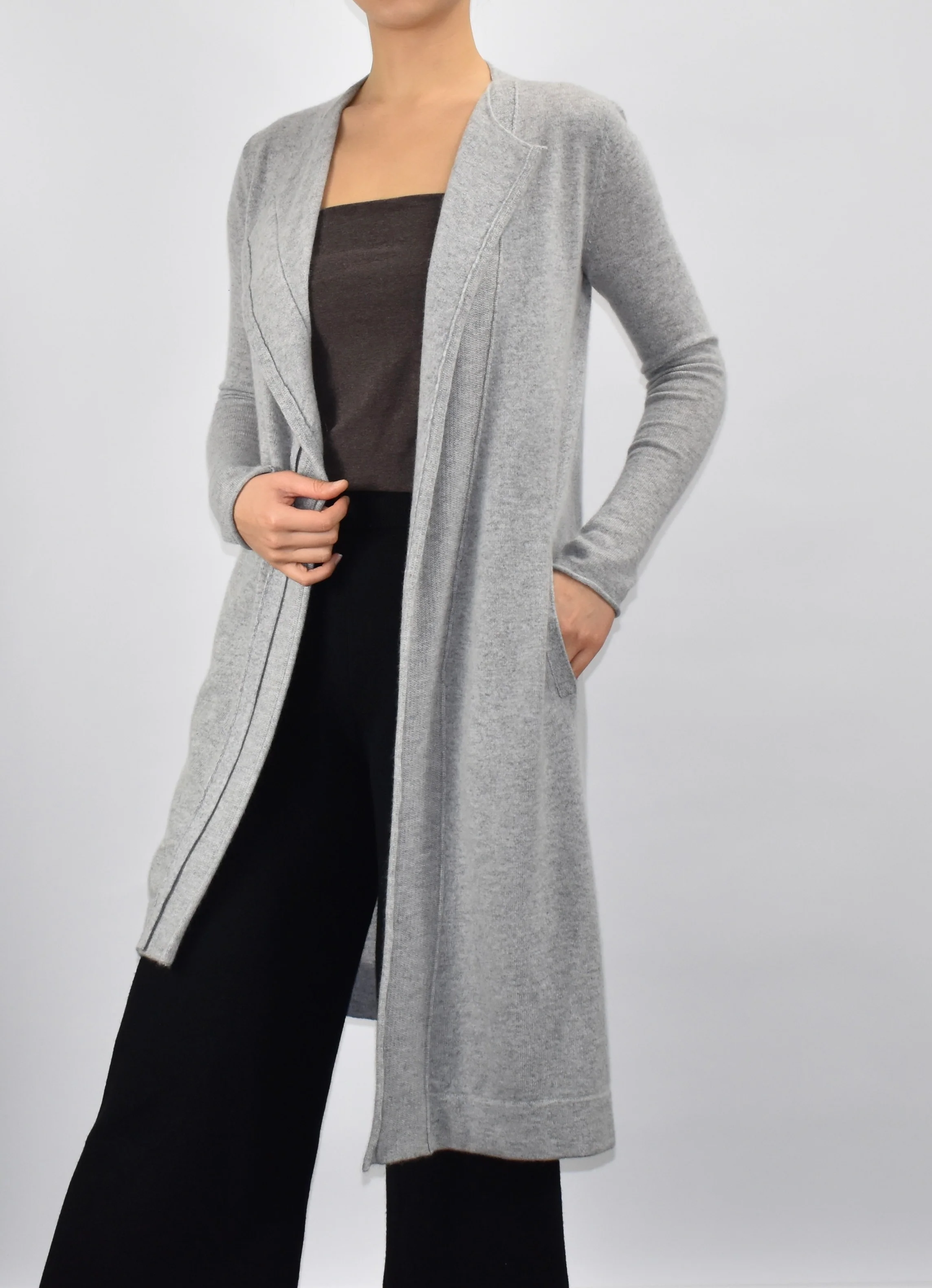 Super Soft 100% Cashmere Asymmetrical Duster - Image 3