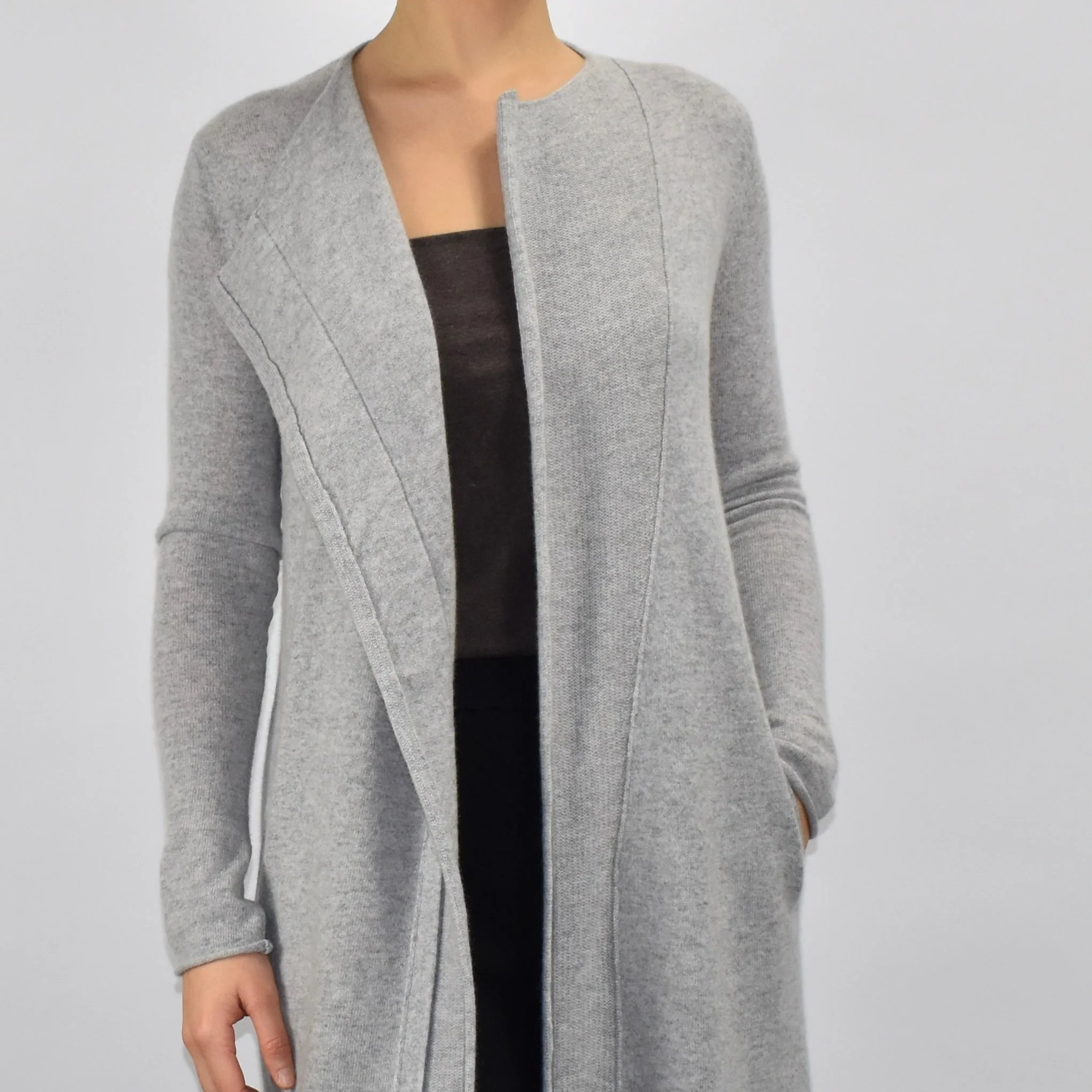 Super Soft 100% Cashmere Asymmetrical Duster - Image 5