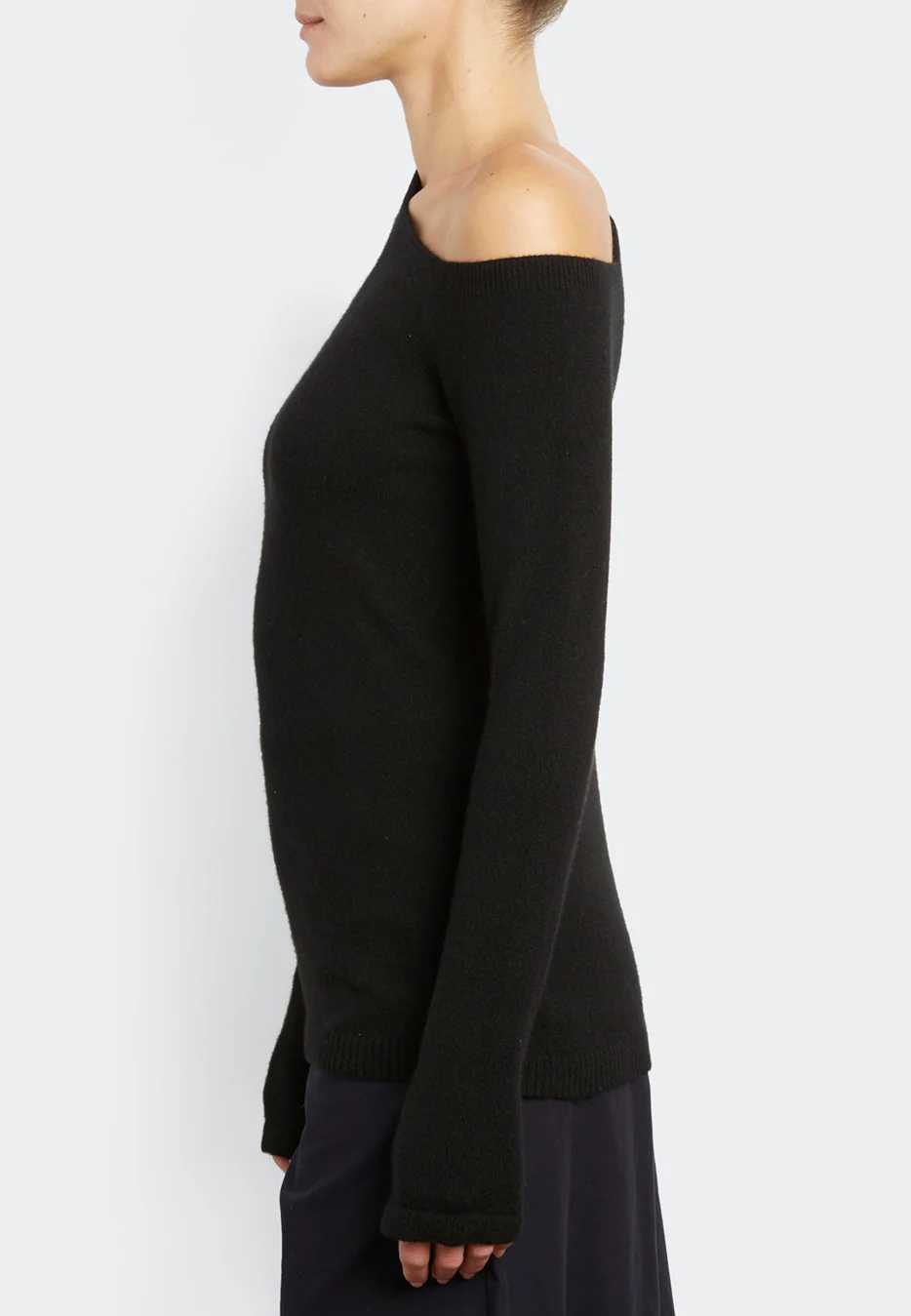 100% Cashmere One Shoulder Pullover - Image 3