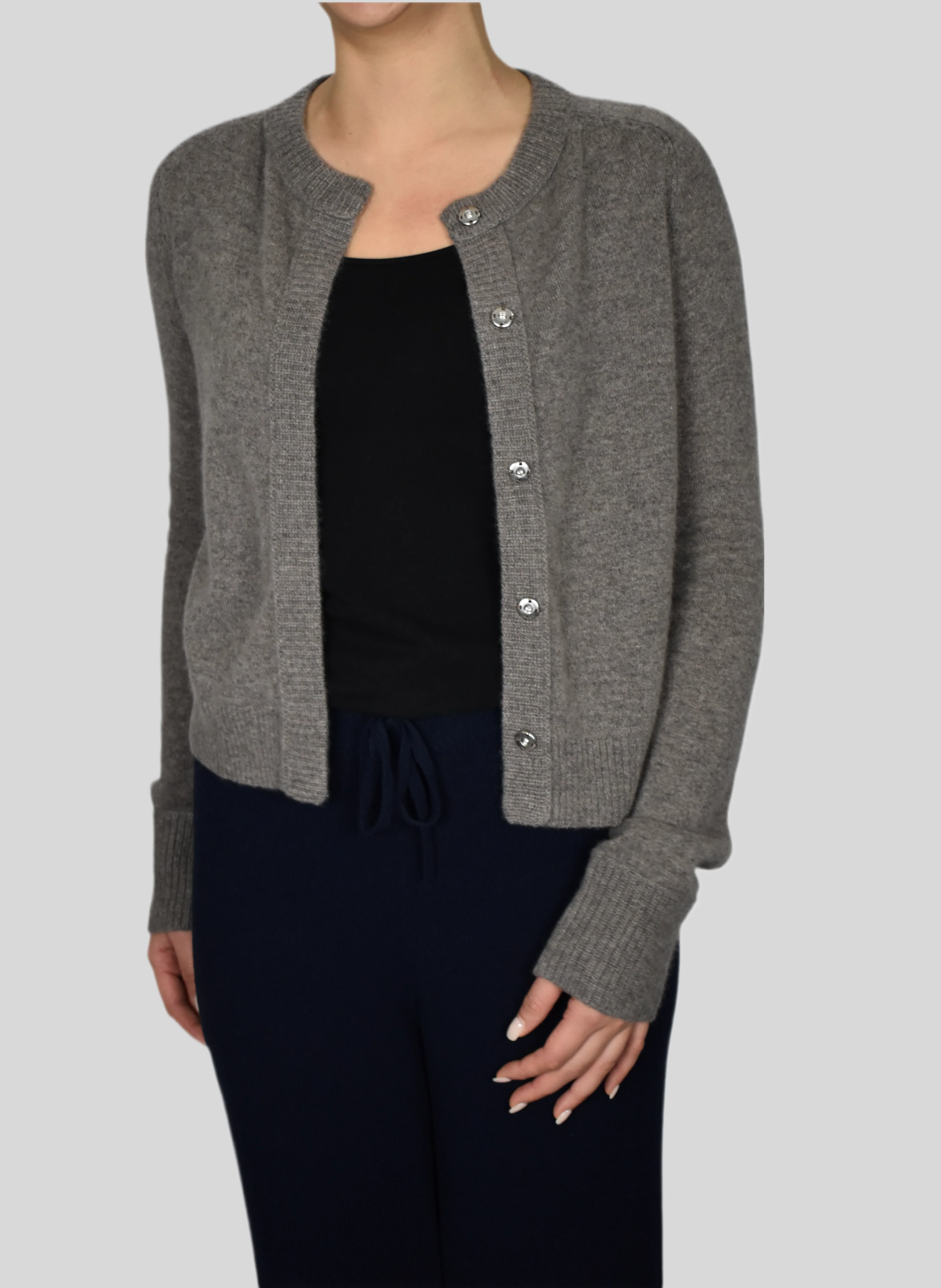 100% Cashmere Snap Buttons Cardigan - Image 6