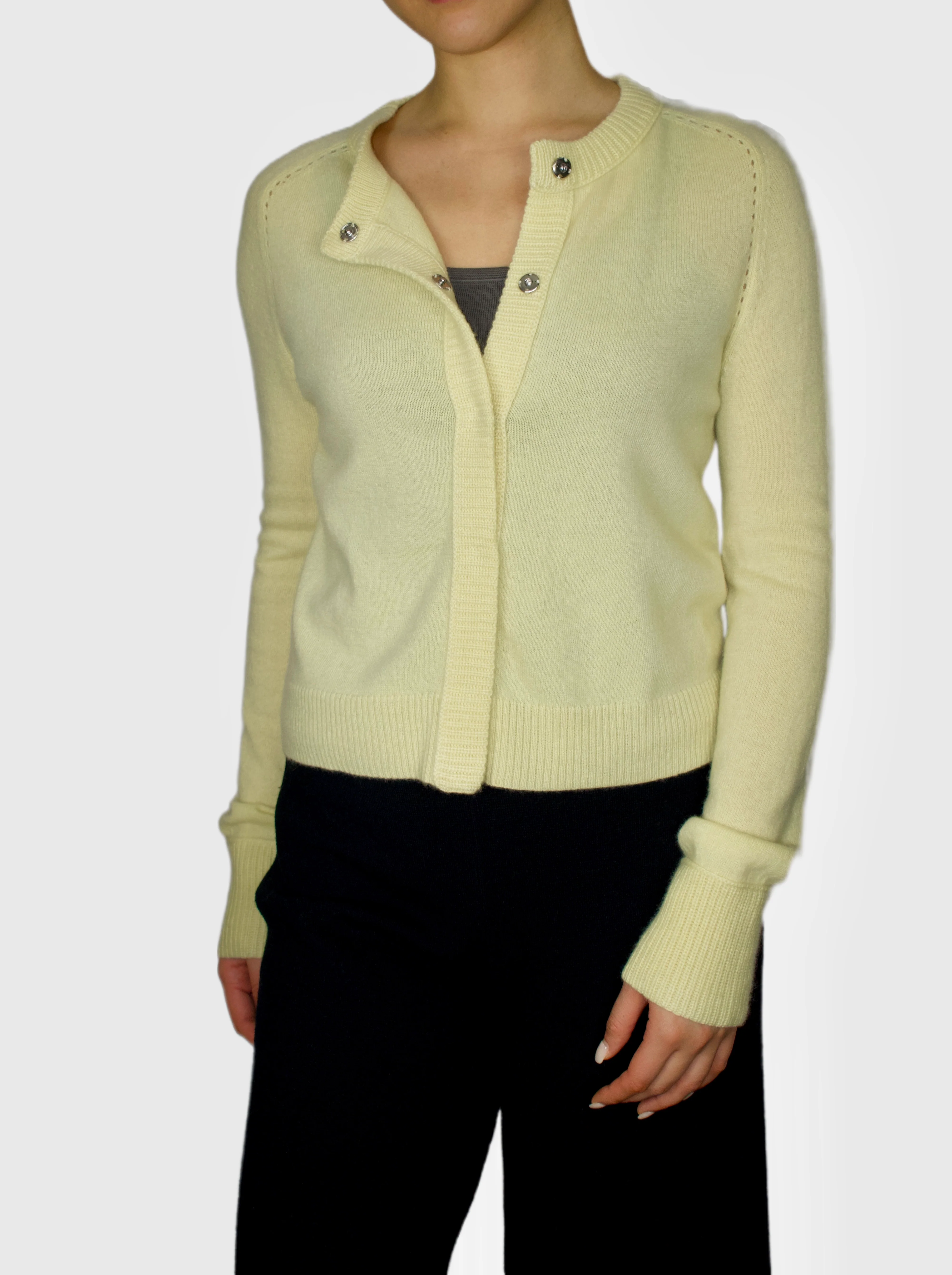 100% Cashmere Snap Buttons Cardigan - Image 7