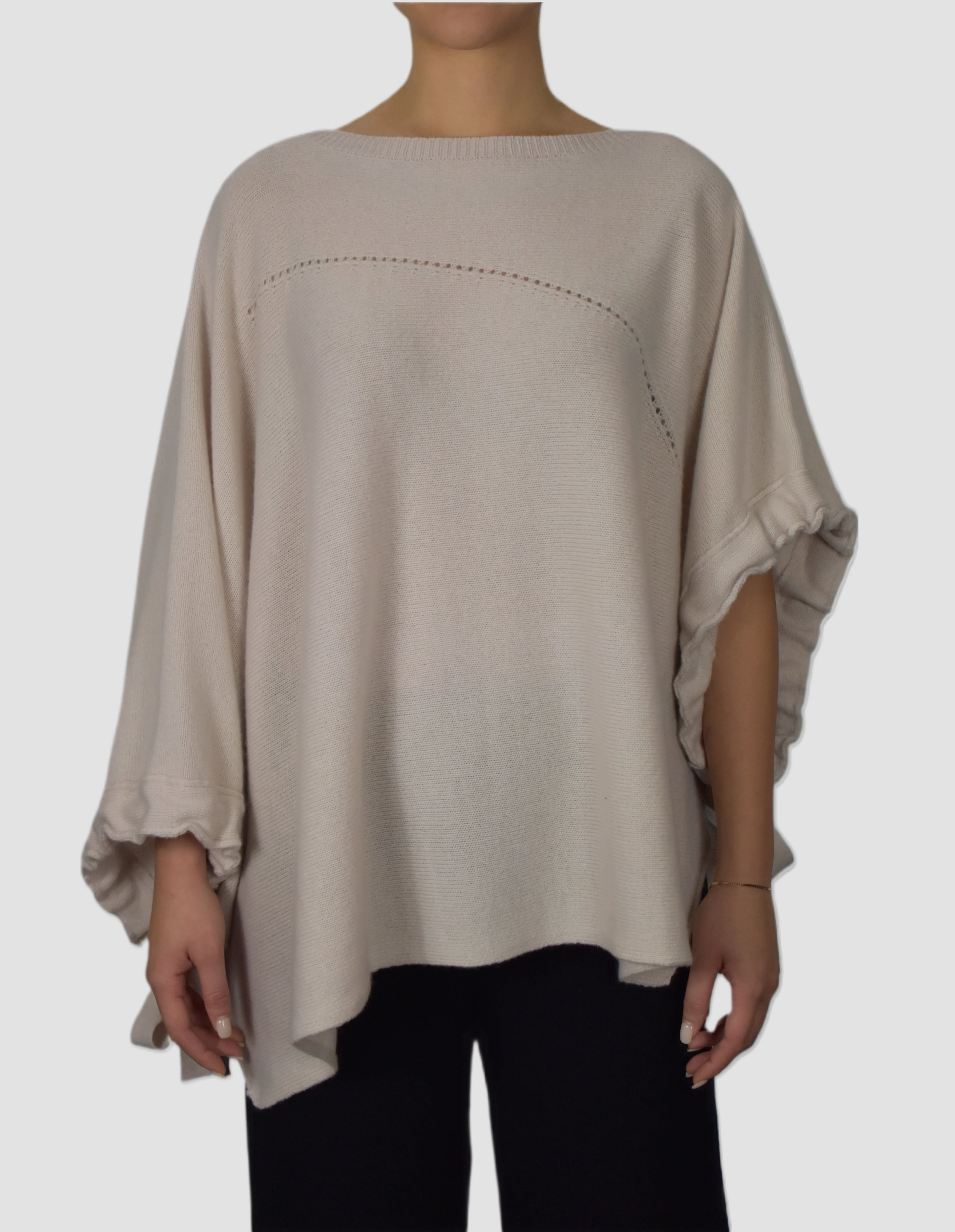 Super Soft 100% Cashmere Ruched Poncho - Image 5