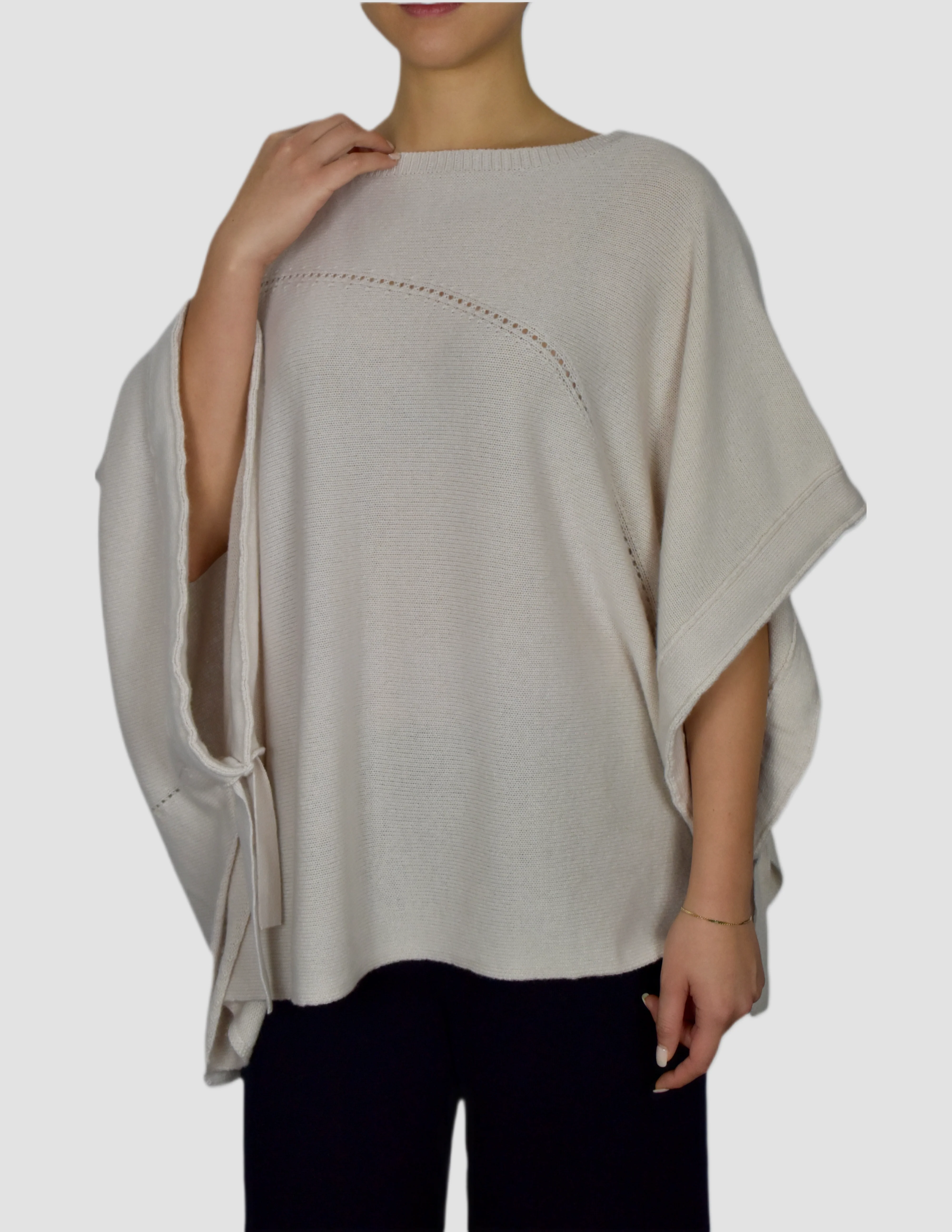 Super Soft 100% Cashmere Ruched Poncho - Image 6