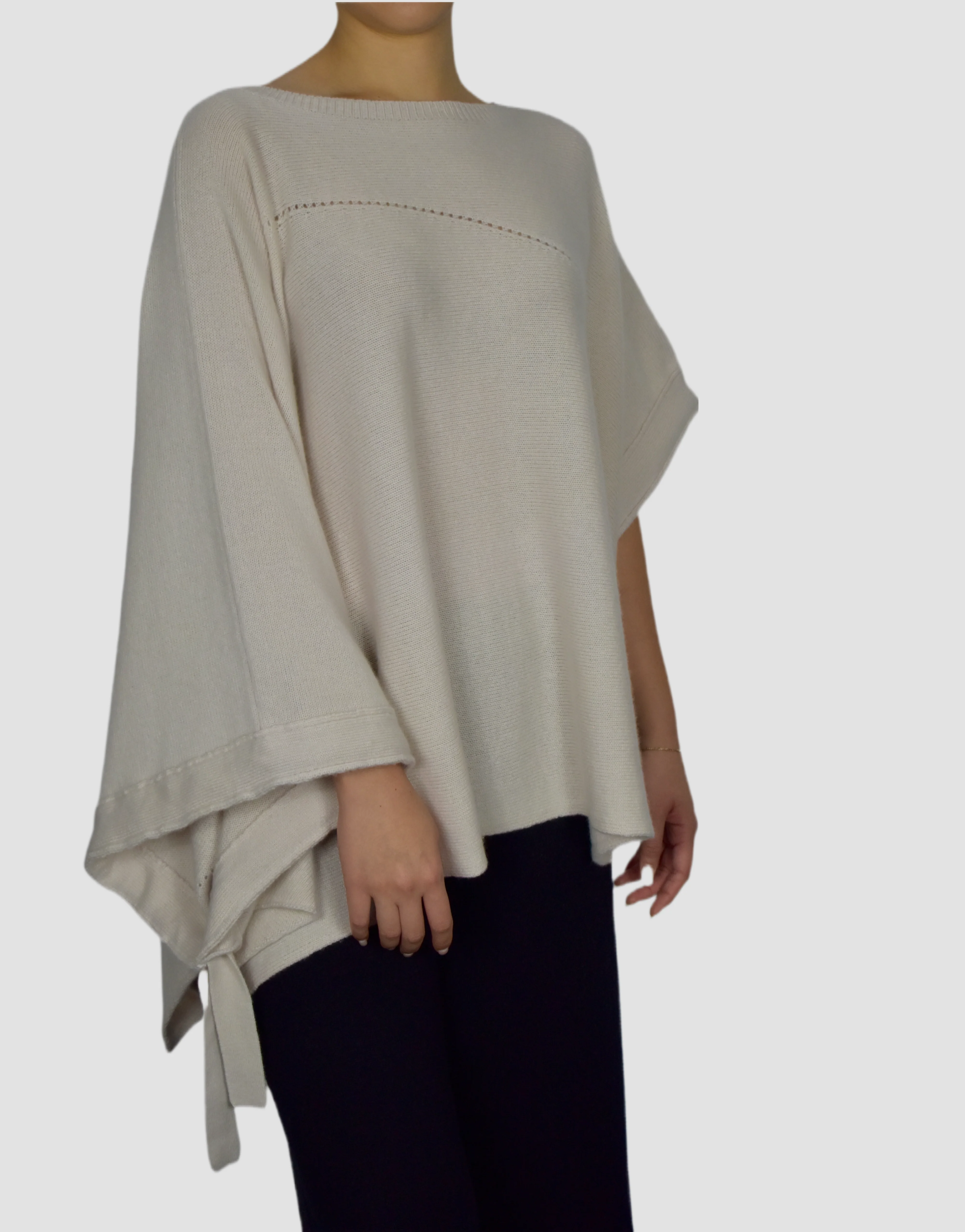 Super Soft 100% Cashmere Ruched Poncho - Image 7